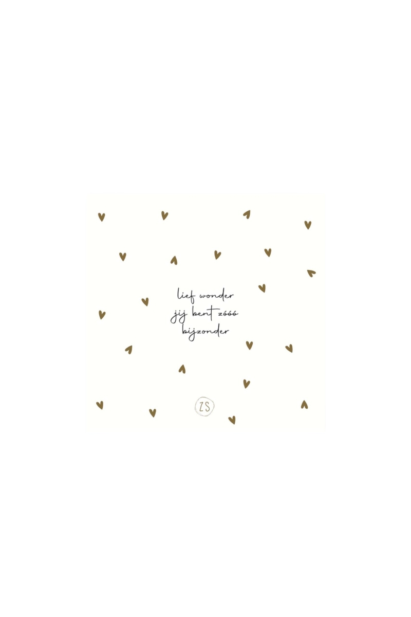 Zusss | Servetten rechthoek lief wonder hartje wit