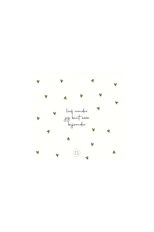 Zusss | Servetten rechthoek lief wonder hartje wit