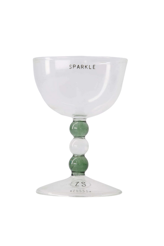 Zusss | Wijnglas sparkle groen