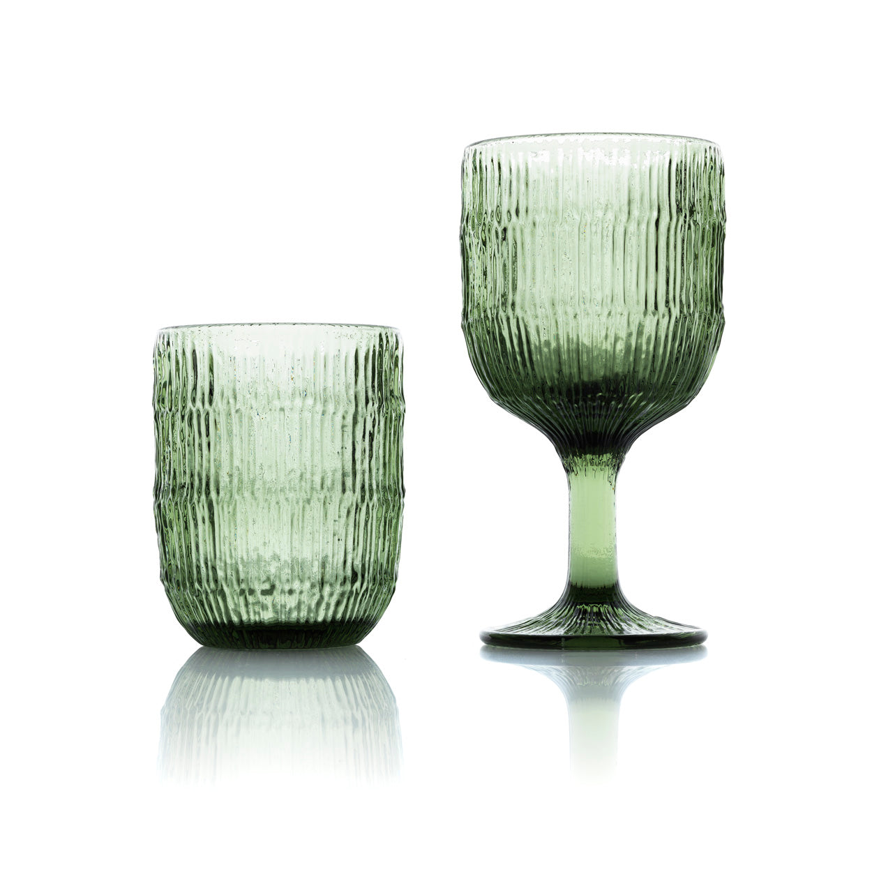 Bazar Bizar Waterglas The Ripple Mosgroen glas