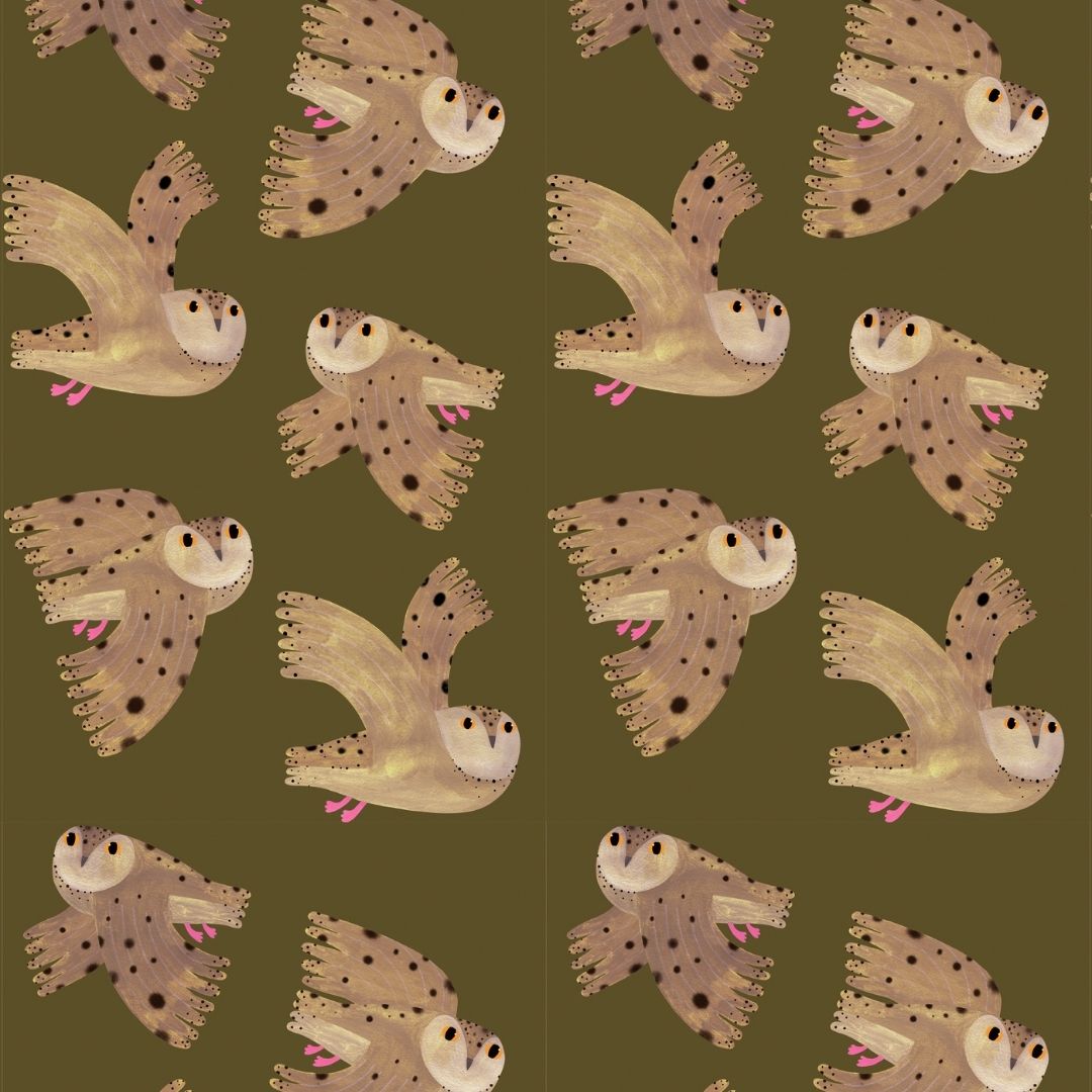 Meet me at the Wall Behang Owl fern  | Aniek Bartels