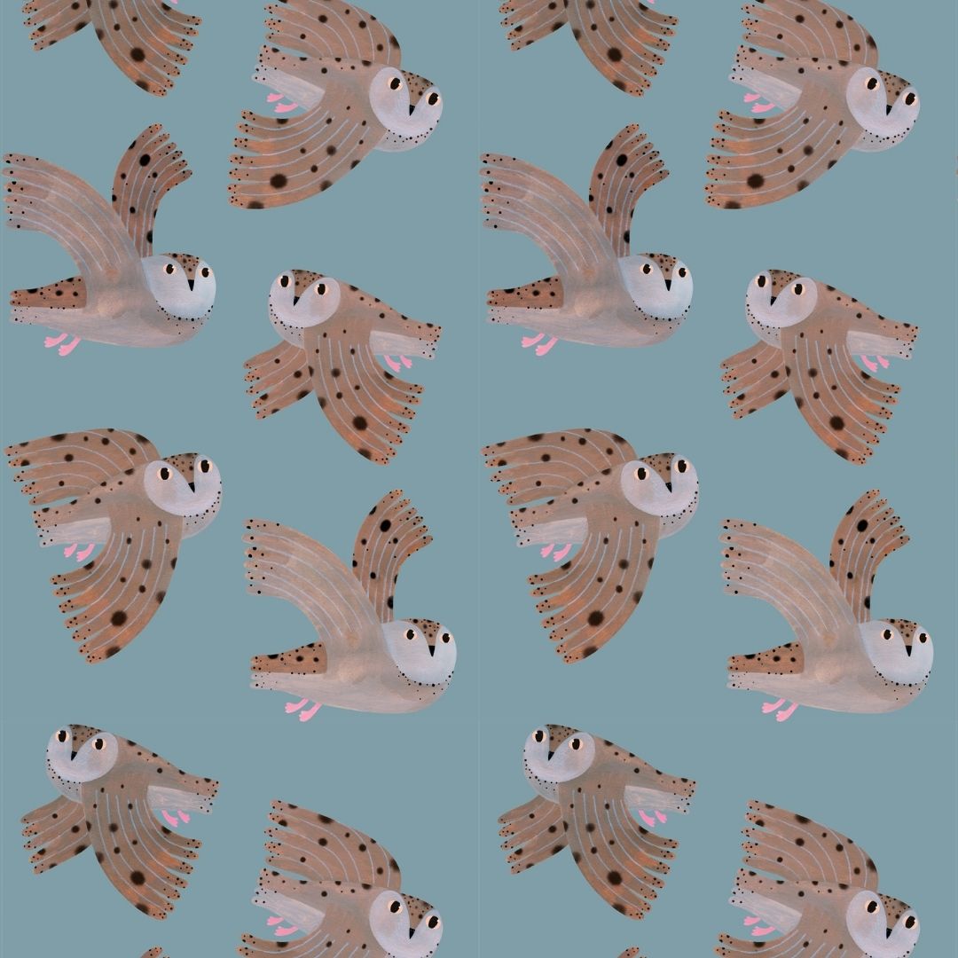 Meet me at the Wall Behang Owl sky  | Aniek Bartels