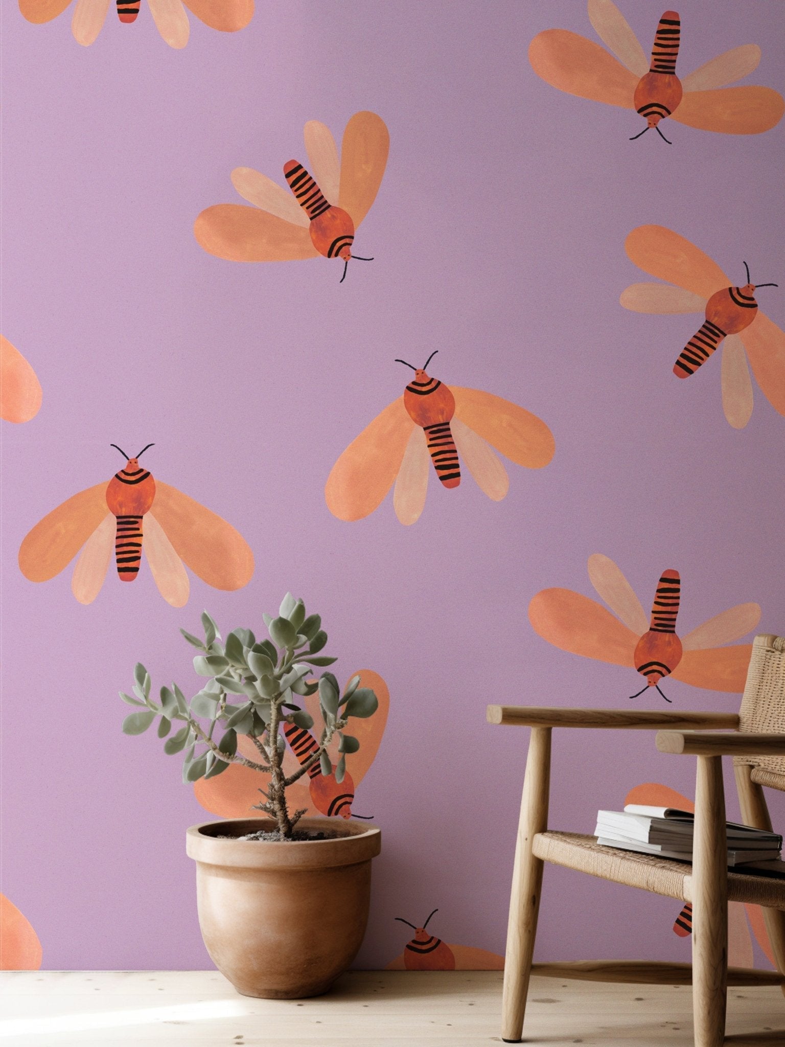 Meet Me at the Wall Behang Moth Spring | Aniek Bartels