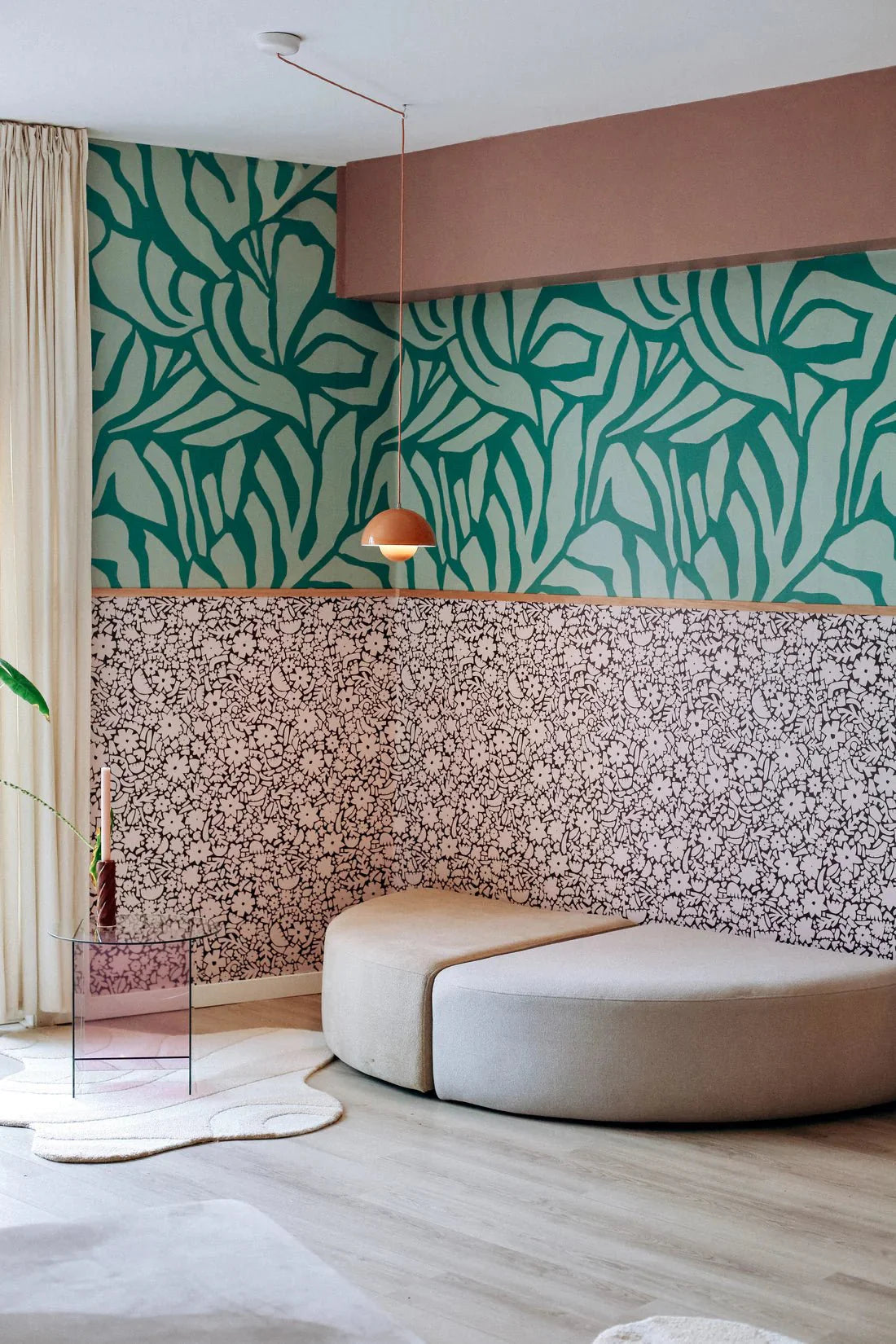 Behang Meet Me at the Wall -  Flow Grean 1 - Sabine van Vessem 270cm
