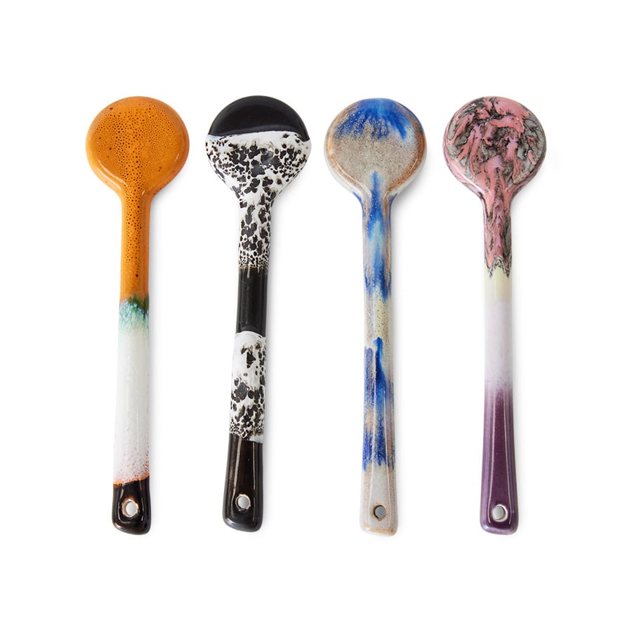 HK Living | 70's servies lepels M force set van 4
