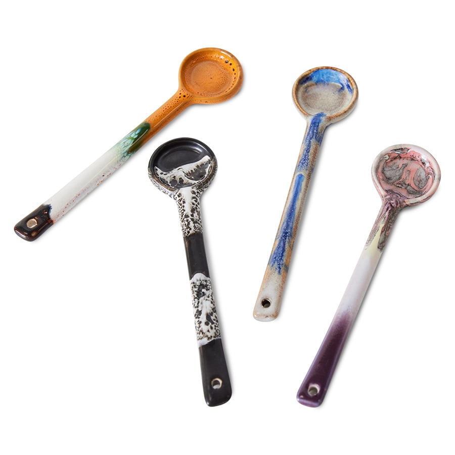 HK Living | 70's servies lepels M force set van 4
