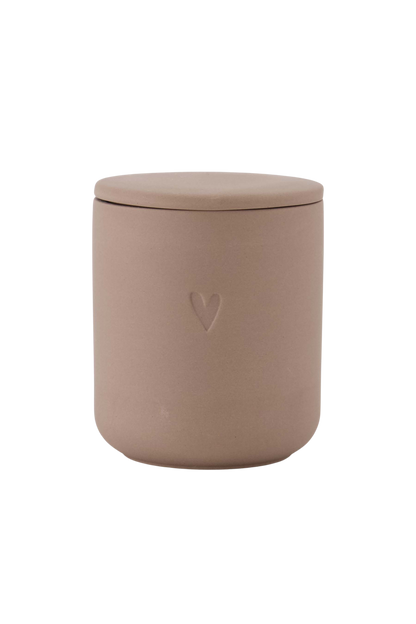 Zusss | Geurkaars keramiek hartje bruin
