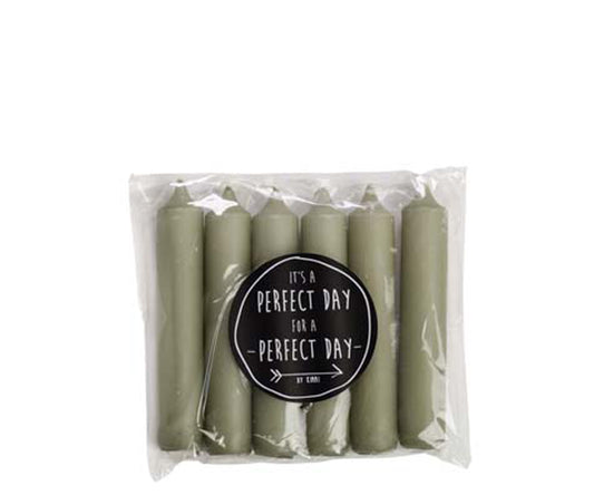 Rustiklys | Korte dinerkaarsjes eucalyptus (6st)