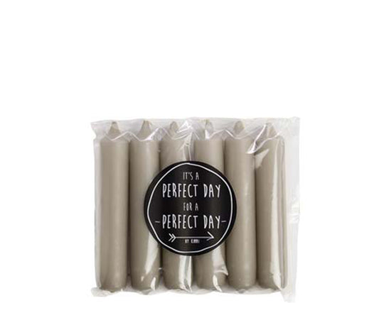 Rustiklys | Korte dinerkaarsjes linnen (6st)