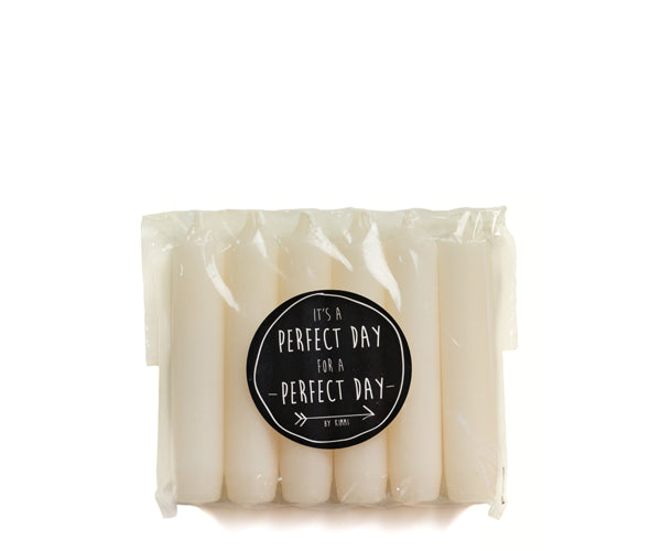Rustiklys | Korte dinerkaarsjes vanille (6st)