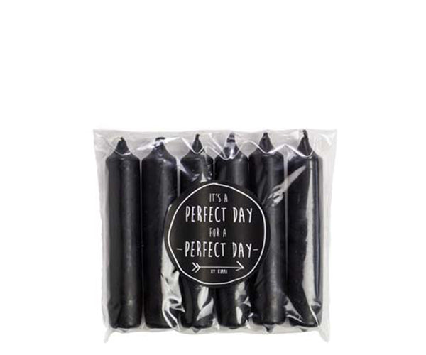 Rustiklys | Korte dinerkaarsjes zwart (6st)