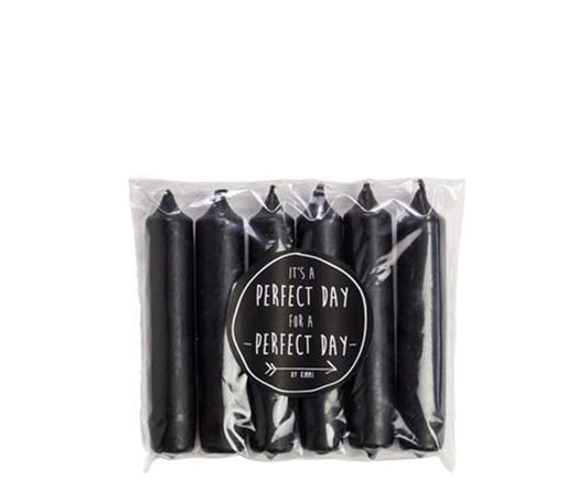 Rustiklys | Korte dinerkaarsjes zwart (6st)