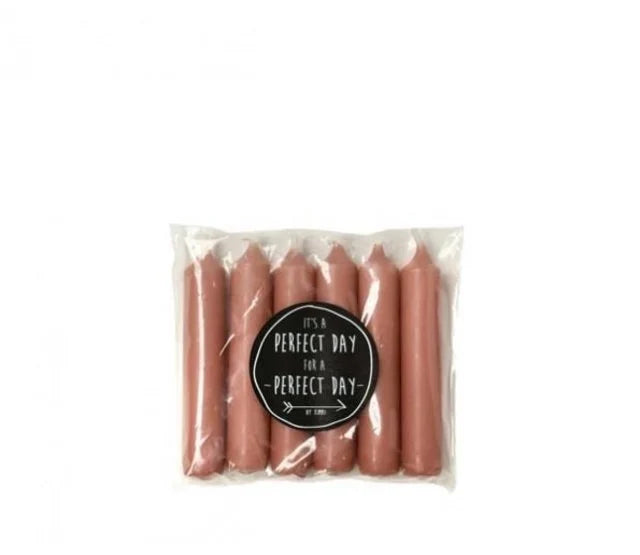 Rustiklys | Kurze Tafelkerzen Brique (6 Stück)