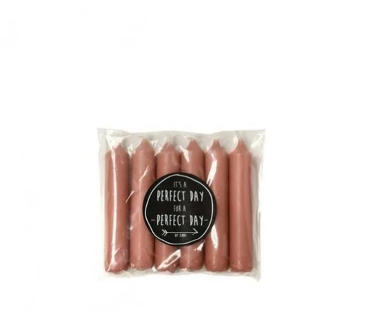 Rustiklys | Korte dinerkaarsjes Brique (6st)