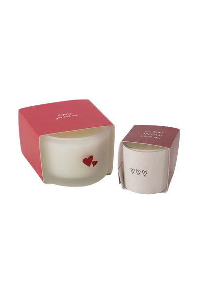 Zusss | Geurkaars in wikkel happy you and me wit/rood