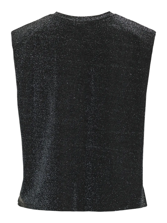 Vila | Top Glitenna schwarz silber 