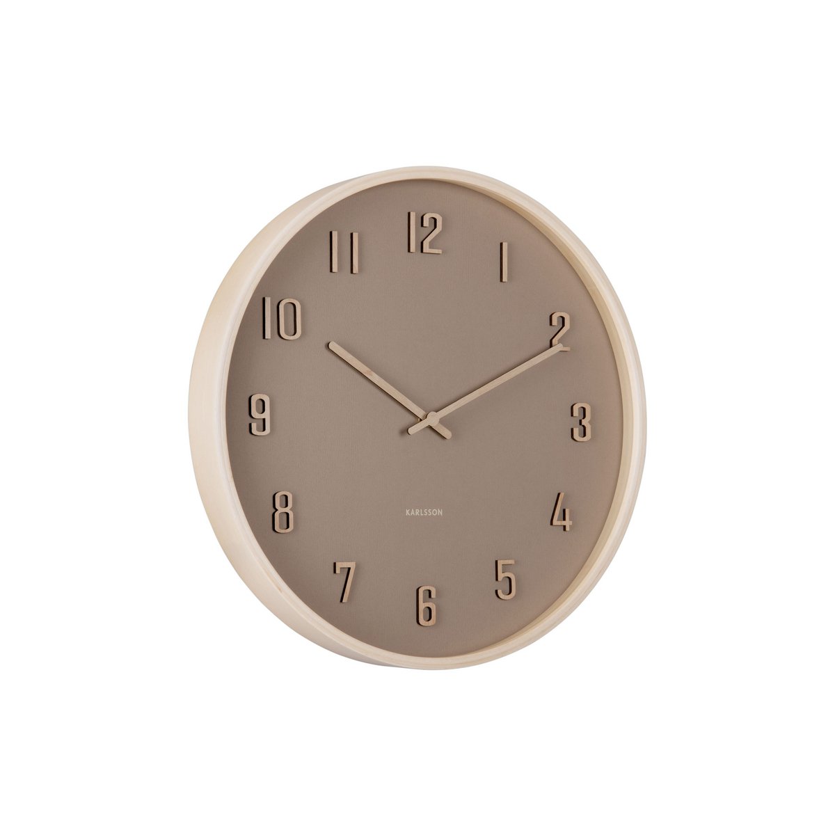Karlsson Wandklok Nervadura Beige bruin