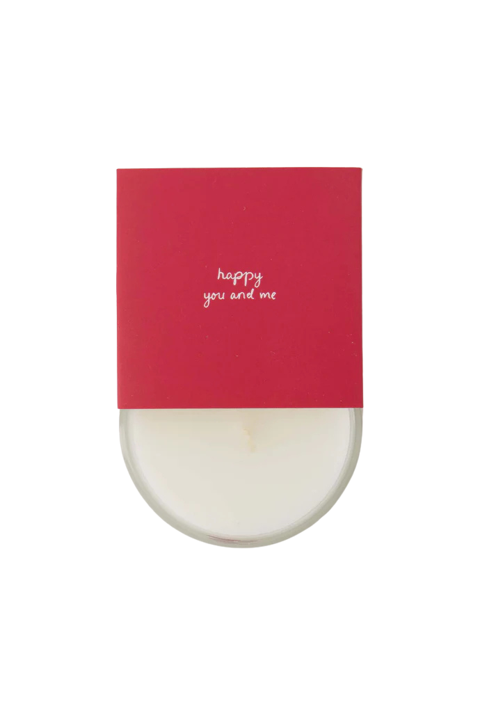 Zusss | Geurkaars in wikkel happy you and me wit/rood