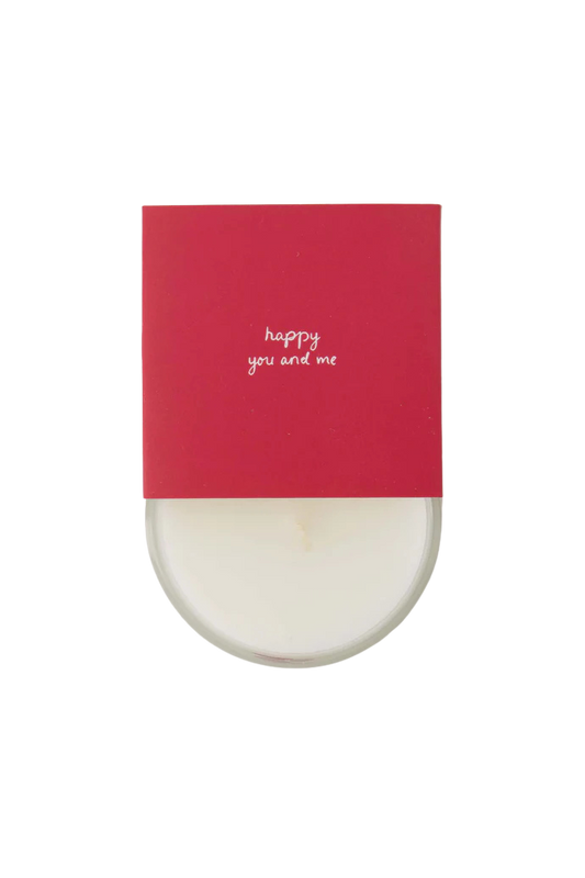 Zusss | Duftkerze in Verpackung „Happy You and Me“ weiß/rot