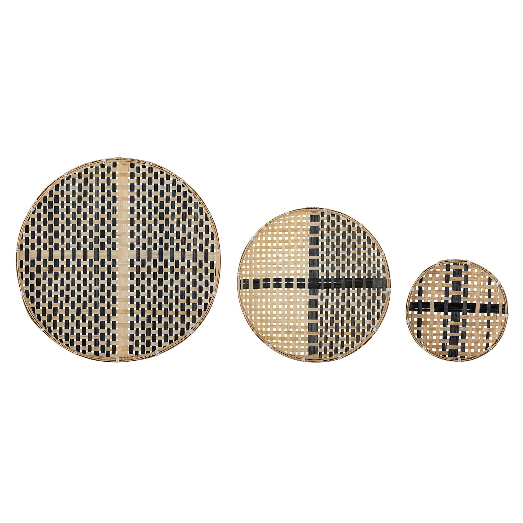 Bloomingville Tona Wanddecoratie zwart bamboo - Set 3