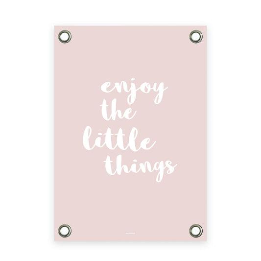 VM | Tuinposter oudroze wit enjoy the little things