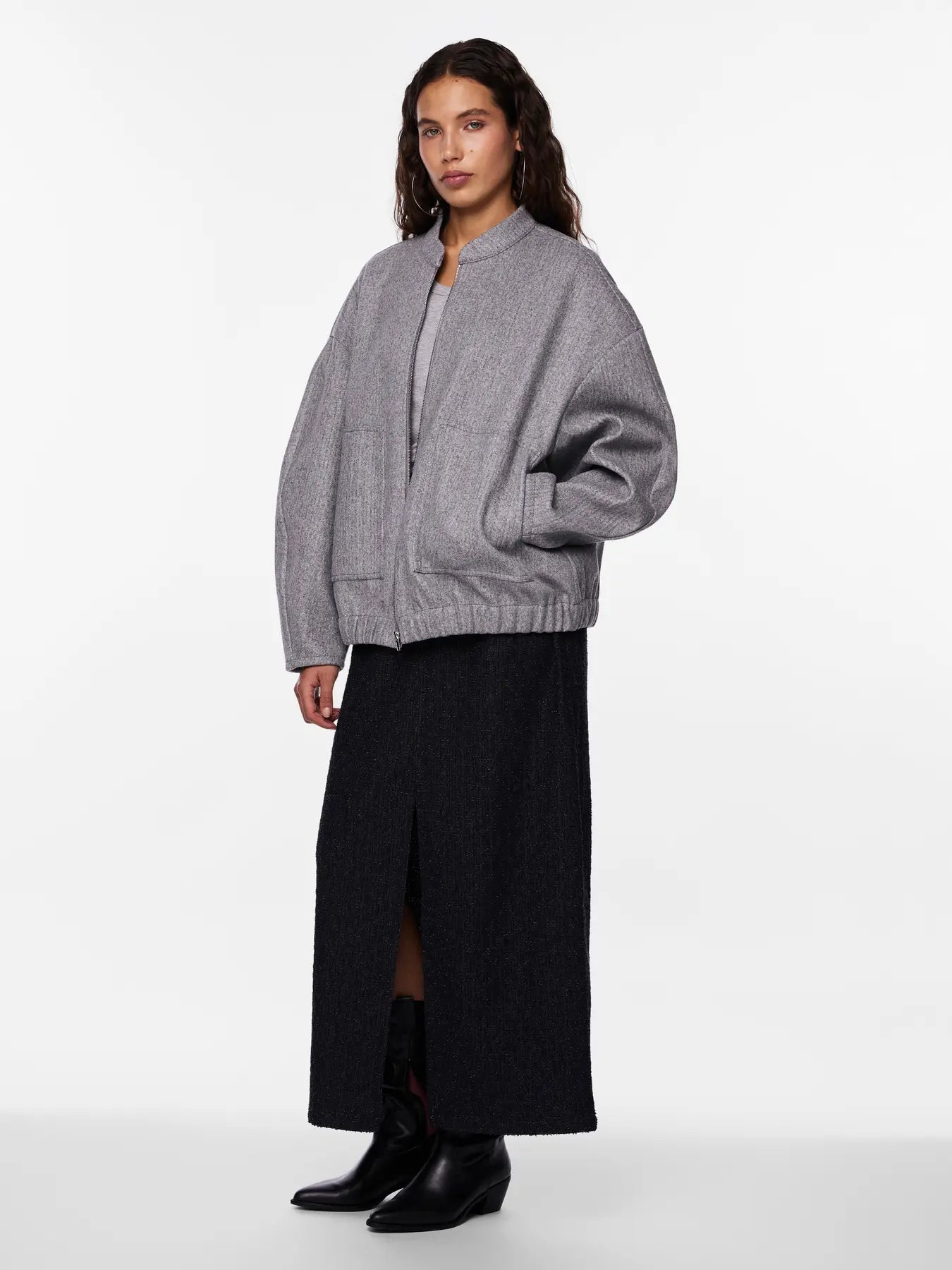 Pieces | Bomber Debbie grijs Noos