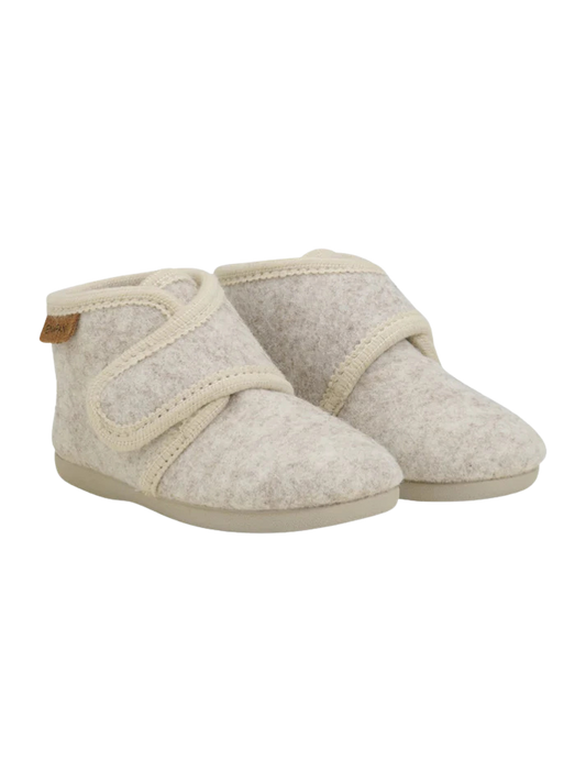 Enfant | Sloffen wol Velcro zand melange