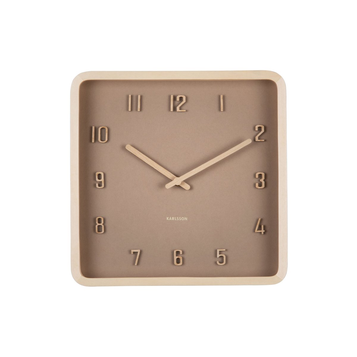 Wandklok Nervadura Vierkant Beige Bruin