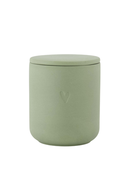 Zusss | Geurkaars keramiek hartje groen