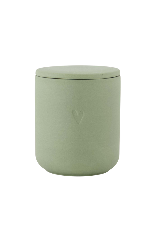 Zusss | Geurkaars keramiek hartje groen