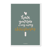Villa Madelief | Kerstkaart have your self a very merry christmas groen