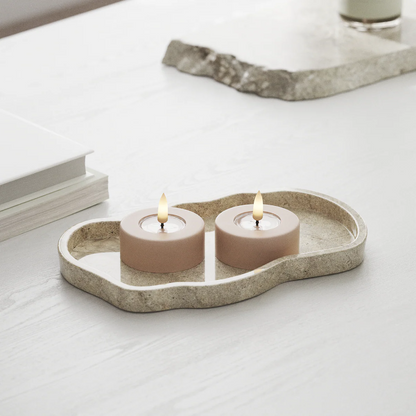 Deluxe Homeart | LED theelicht jumbo taupe/roze | 2stuks