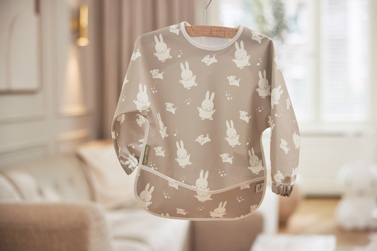 Jollein | Wasserdichte Latzhose mit Ärmeln in Miffy&amp;Snuffy Olivgrün