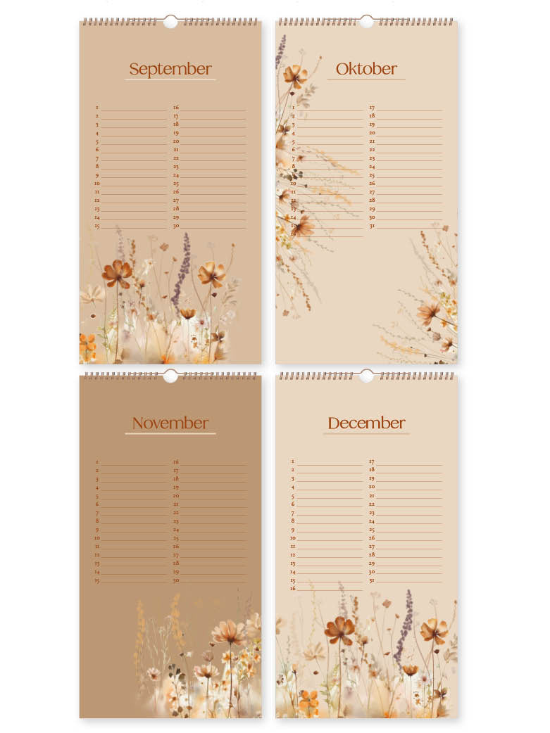 Notizen | Geburtstagskalender Wildblumen