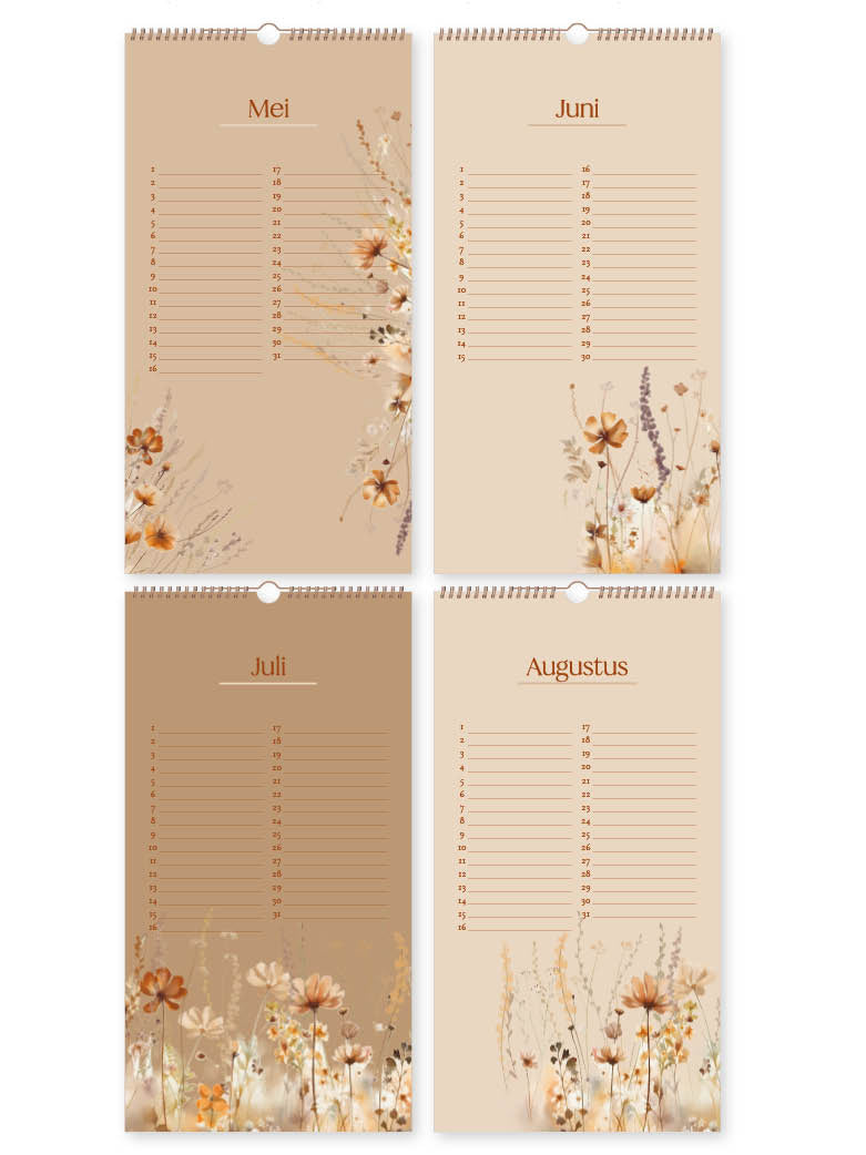 Notizen | Geburtstagskalender Wildblumen