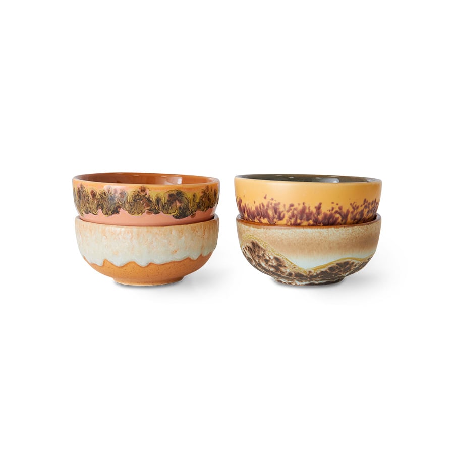 HK Living | 70's servies XS bowls marine set van 4