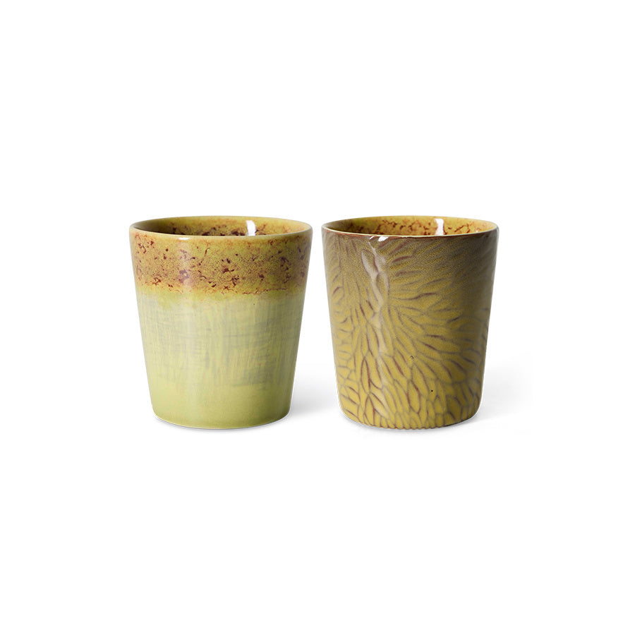 HK Living | 70's servies Inspired by Van Gogh koffiekopje sunflowers set van 2