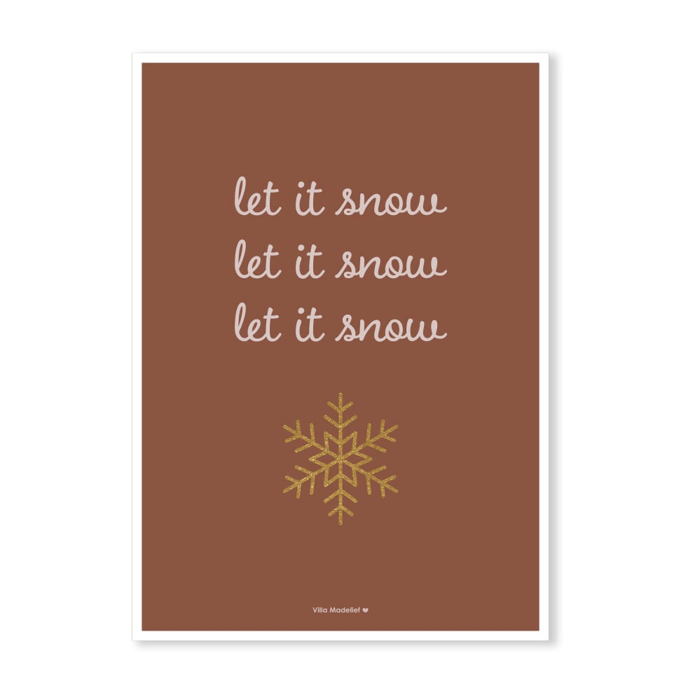 Villa Madelief | Kerstkaart let it snow rood
