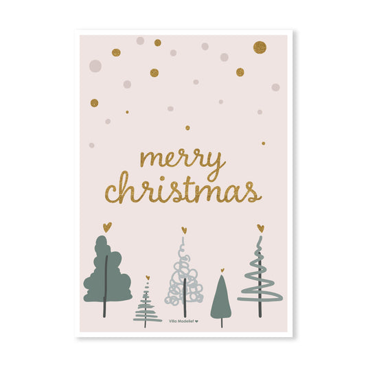 Villa Madelief | Kerstkaart merry christmas groen