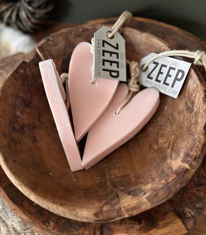My Style | Soap Heart XL Taupe mit Verbene Minze Blatt 100 g