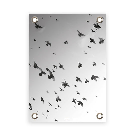 VM | Gartenposter Vögel schwarz-weiß neu