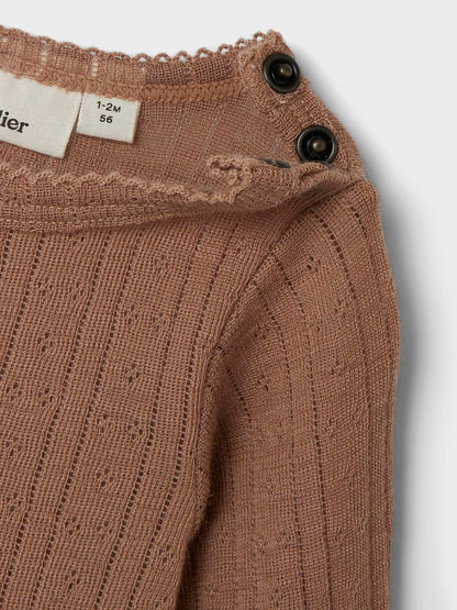 Lil Atelier | Wollen romper Naima beaver fur