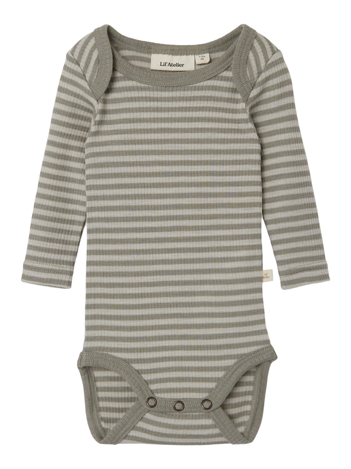 Lil Atelier | Wollen romper Fable Fio groen/grijs