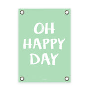 VM | Gartenposter „Happy Day“ (Grün, Weiß)