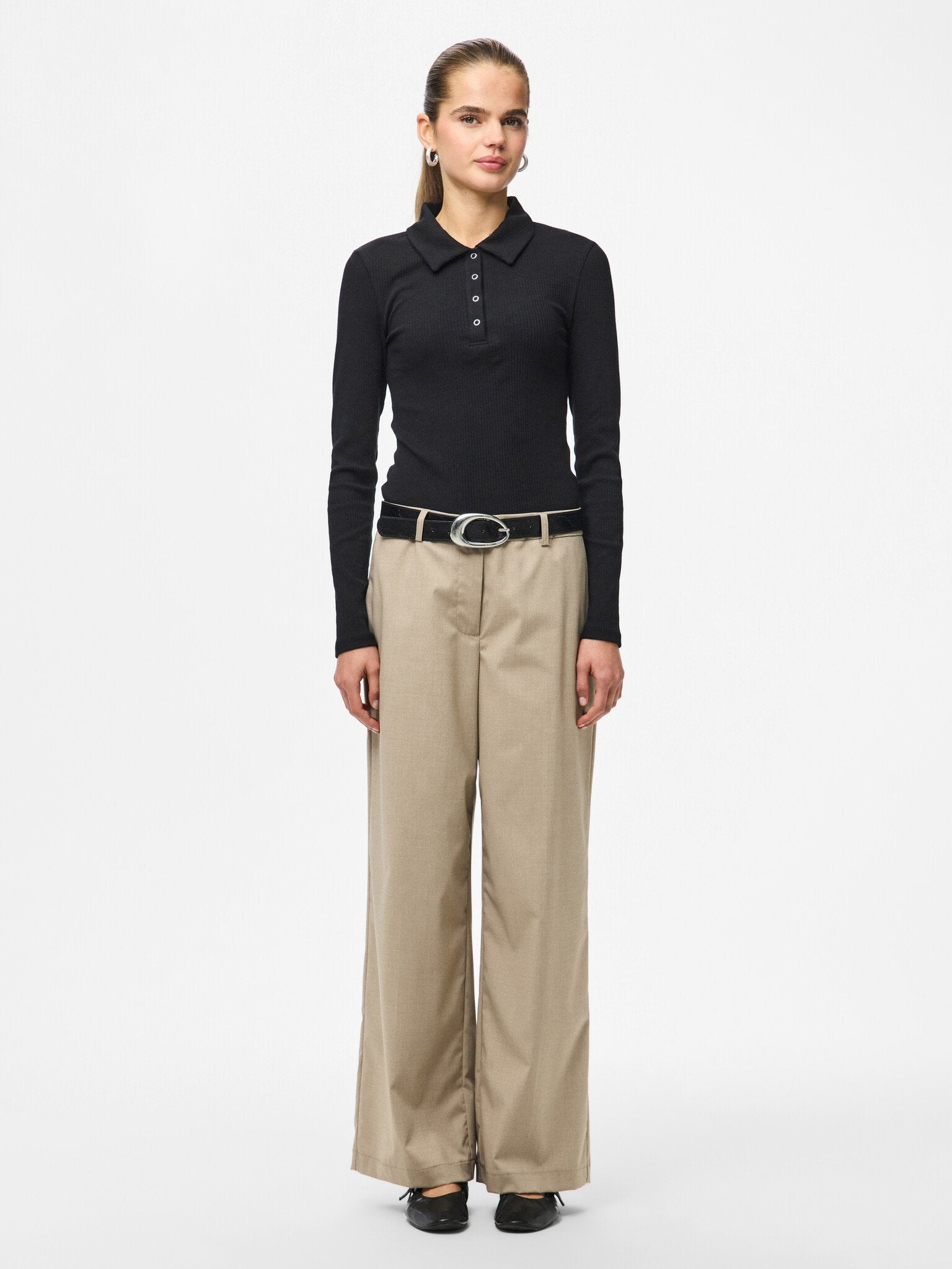 Pieces | Pantalon wide Rosa greige NOOS
