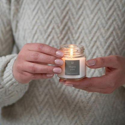 Leeff | Geurkaarsje in glazen pot | Thank you