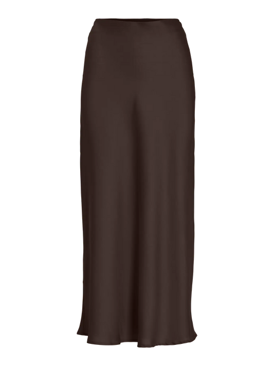 Vila | Satijnen rok Ellette coffee bean