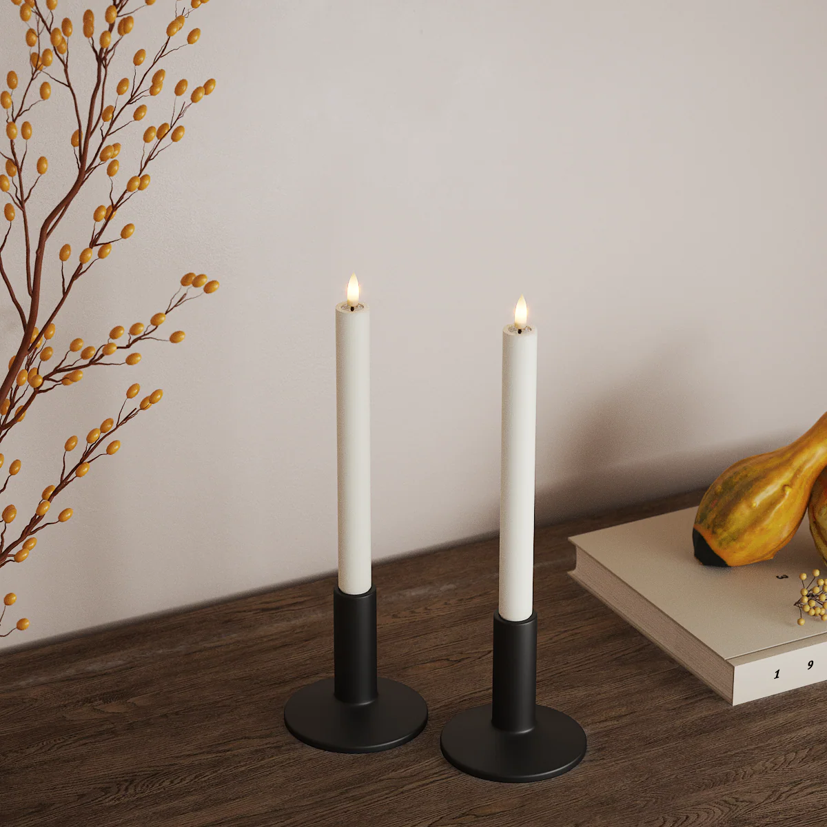 Deluxe Homeart | LED dinerkaars wit 24cm | 2stuks