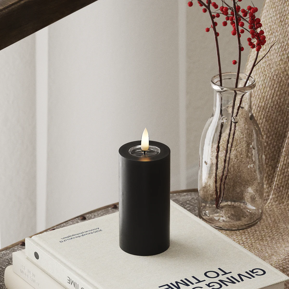 Deluxe Homeart | LED Kaars zwart 5x10cm