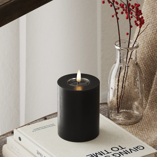 Deluxe Homeart | LED Kaars zwart 7.5x10cm